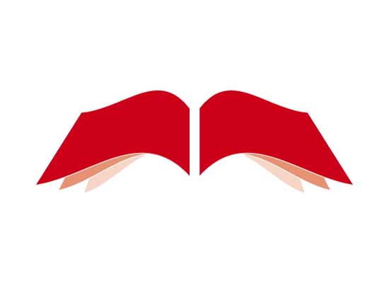 Aufgeschlagenes rotes Buch