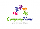 Kinder, Spiel, Freude, Gewerkschaft, sorgfalt, interesse, Tanz, Menschen, Gruppen, Logo