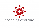 Zeichen, Signet, Logo, Zentrum, Menschen, Gruppe, Coaching