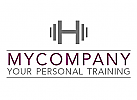 Logo fr Personal Trainer, Hantel mit H in der Mitte
