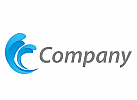 Zweifarbig, Zeichen, Zeichnung, Wellen, Wasser, Wasserwellen, Logo