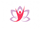 Zeichen, Signet, Logo, Mensch, Yoga, Wellness, Seerose