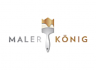 , Zeichen, Signet, Logo, Maler, Pinsel, Krone