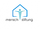 Zeichnung, Zweifarbig, Signet, Symbol, Logo, Mensch, Haus, Stiftung, Gemeinde