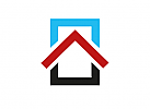 , Signet, Logo, Haus, Dach, Pfeil, Rechteck, Abstrakt