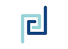 Zeichen, zweifarbig, Symbol, Signet, Logo, D, P