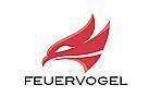 Zeichen, zweifarbig, Signet, Symbol, Vogel, Adler, Feuer, Logo