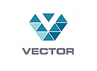 Zeichen, zweifarbig, Signet, Symbol, Vektor, Dreiecke, Diamant, V, Logo