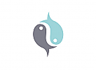 Zeichen, zweifarbig, Zeichnung, zwei Fische, Yin Yang, Logo