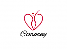 , Herz, Frau, Figur, Mensch, Yoga, Wellness, Sport, Gesundheit, Cardio, Vitalitt Logo
