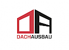 Zeichen, zweifarbig, Zeichnung, Haus, Dachdecker, Handwerk, Bau, Logo