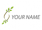 Zwei Baumzweige, Pflanzen, Bltter, Logo