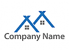 , kologisch, Zwei Dcher, Huser, Dachdecker, Logo