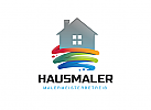 , Zeichen, Signet, Logo, Maler, Farbrolle, Haus, bunt, Logo