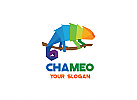 , Zeichen, Chameleon, Chamleon, Polygon, bunt, Media, Marketing Logo