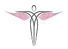 , Zeichen, Zeichnung, Mensch, Frau, Flgel, Frauenarztpraxis Logo