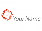 Zeichen, Zeichnung, Viele Kreise, Linien, Wellen in rot Logo