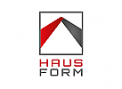 Zeichen, zweifarbig, Haus, Dach, Logo