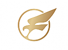 Zeichen, zweifarbig, Adler, Falke, Kreis, Gold, Logo