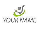 , komedizin, Zweifarbig, Person, Mensch in Bewegung und Kreis, Logo