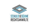 Zeichen, zweifarbig, zwei Segmente, Rechtsanwalt, Logo