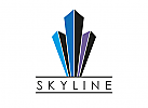 Zeichen, Zeichnung, Immobilien, Skyline, Krone, Logo