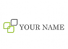 Drei Rechtecke in grn und grau, Logo
