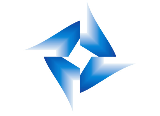 Symetrisches Logo mit Farbverlauf