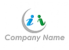 Zwei Personen, Menschen, Kommunikation, Info, Bildung, Logo