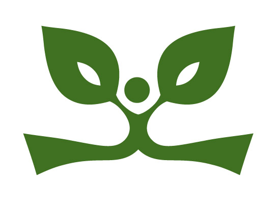 Springende Person mit Blatt Hnden - Logo fr Bio 