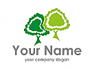 Zwei Bume, Wald, Grtner, Logo