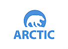 Logo, Tier, Eisbr, Alaska, Winter, kalt, wei, eis