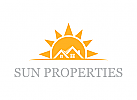Logo, Immobilien, Hotel, Haus, Sonne, Immobilienmakler