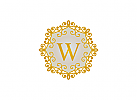 Logo, Buchstaben W, mode, butike, orientalisch, vintage, Gold, Schmuck, Meile, Blumen