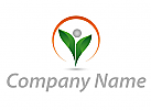 Symbol, Person als Pflanze Logo.