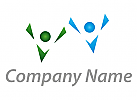 Zwei Personen, Menschen, Paar, Team, Logo