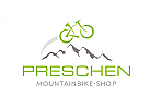 Logo mit Fahrrad, Bike und Bergen / Mountains
