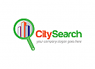 Immobilienmakler Logo, Suche, Lupe