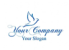 Taube Logo. Zu sehen ist ein Logo mit einer Taube. Fr ein Unternehmen das Hochzeiten organisiert oder den Fotografen.Auch fr ein Reiseunternehmen.