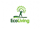 kologie Logo, Natur Logo , Baum Logo, Blatt, grn, Recycling