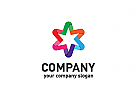 Stern Logo, Beziehungen Logo, Gruppen Logo, Menschen Logo, bunt, Kinder, soziale Logo