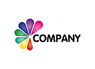 Druckerei Logo, Copyshop Logo, Medien, bunt, Blume, Gruppe Logo