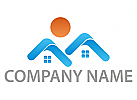Zwei Huser, Immobilien, Architekt, Immobilienmakler Logo