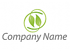 kologisch, Zwei Bltter, Pflanzen Logo