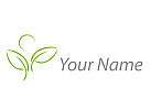 kologisch, Zwei Bltter, Pflanze, Person, Logo