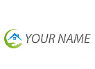 Hand und Haus, Dach, Immobilien Logo
