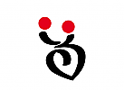 Logo Signet, zwei Menschen Dating, Herz