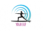 Zeichen, Signet, Logo, Yoga, Sport, SUP Board, Surfen, Welle, Wasser