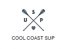 Zeichen, Signet, Logo, Sport, SUP Board, Surfen, Paddel, Kreuz
