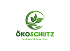 ko-Schutz, Hand, Bltter, Kreis Logo 